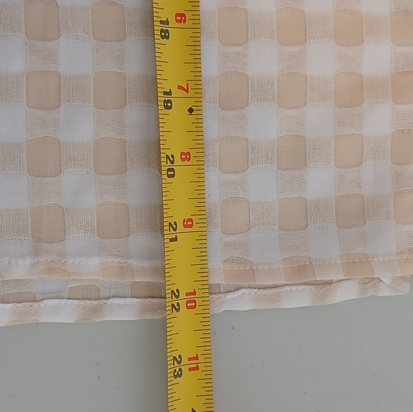 NWT FRNCH Ruffled Collar Windowpane Cottagecore Button Down Front Blouse - Picture 11 of 13